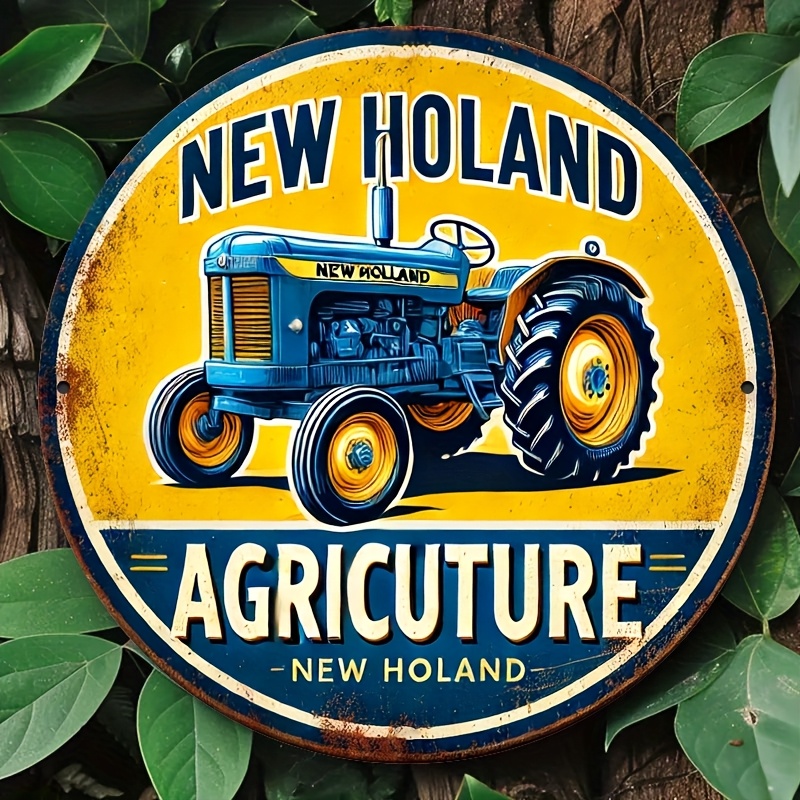 Agriculture Farm House - Ahşap Tabela New Holland Tarım Vintage