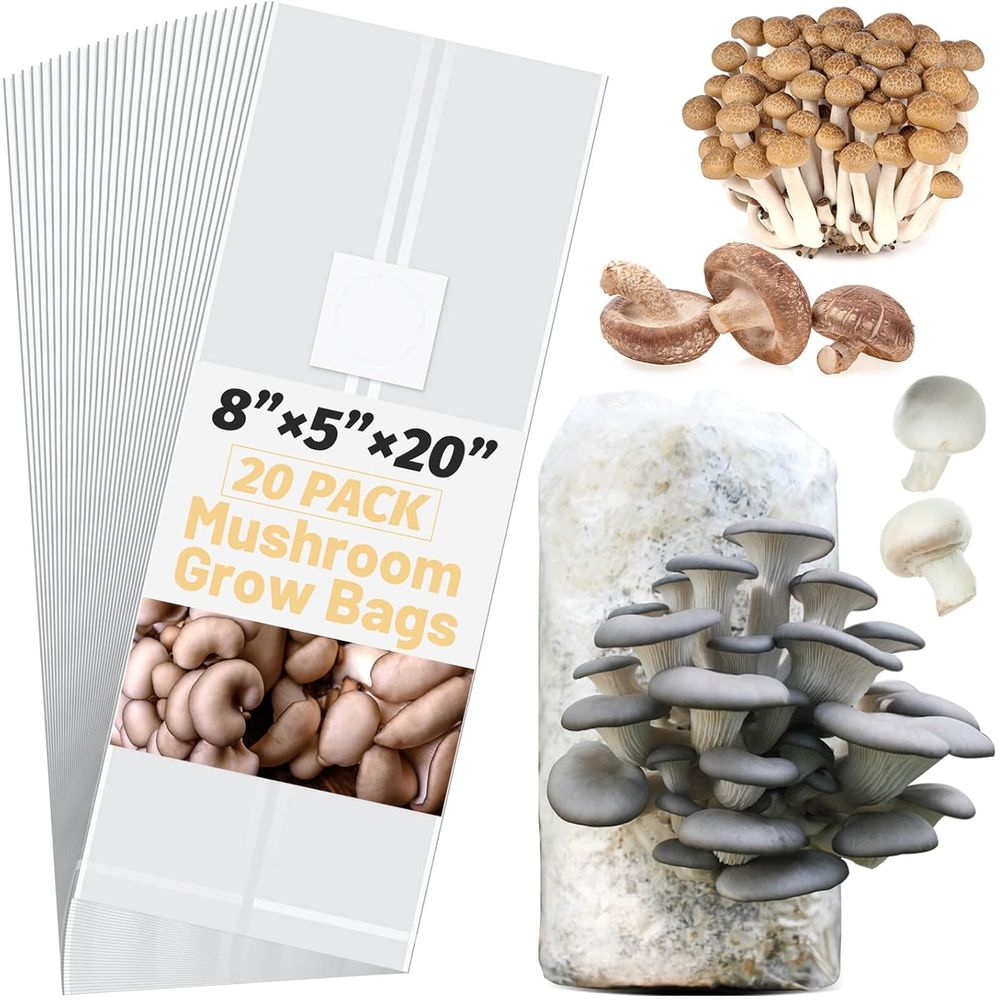 Mushroom Spawn Bag - Mantar Miseli Poşetleri, 20 Adet Büyük