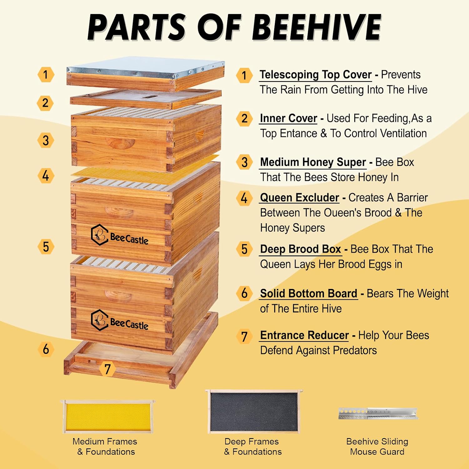 10 Çerçeveli Langstroth Arı Ko - Beehive Frame Wax incelemesi ve fiyatı